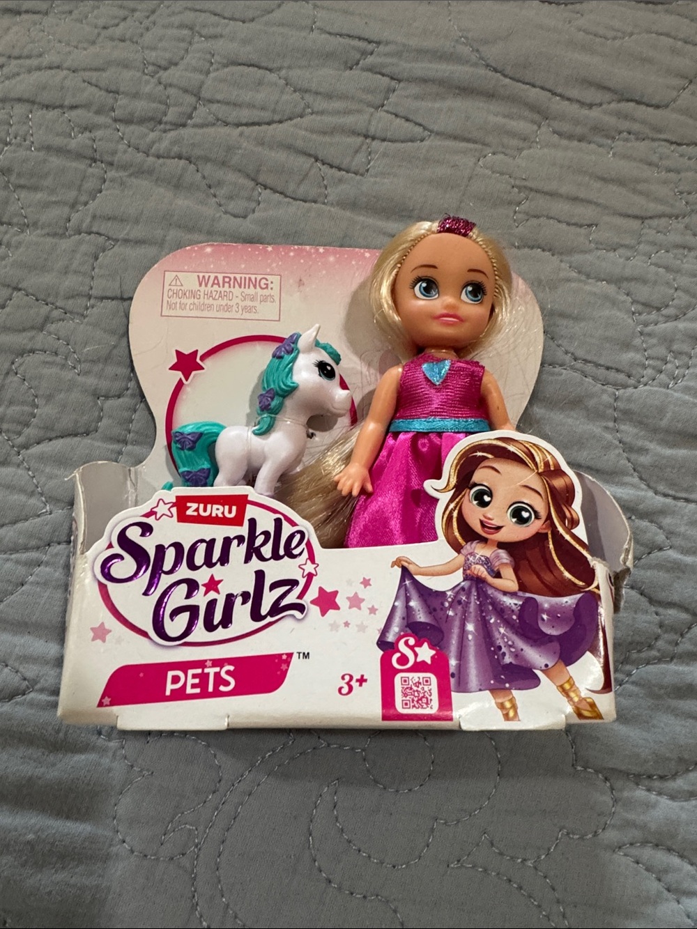 Sparkle Girlz Pets Blonde Doll with Pink Dress and White Unicorn
